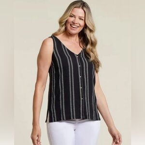 Tribal Jeans Striped Sleeveless Top size small